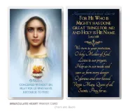 Immaculate Heart of Mary 2.5" x 4.5" Laminated Prayer Card