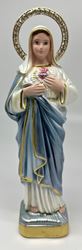 Immaculate Heart of Mary 9" Pearlized Statue from Italy with Rhinestone Halo
