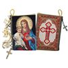 Immaculate Heart of Mary and Jesus Child Icon Tapestry Rosary Pouch 5 3/8" x 4"