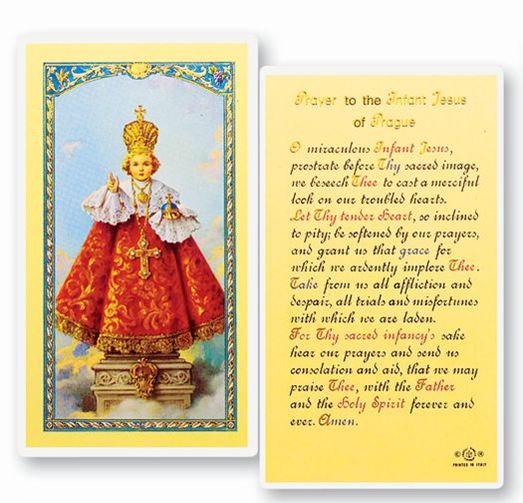 Infant Of Prague Laminated Holy Card