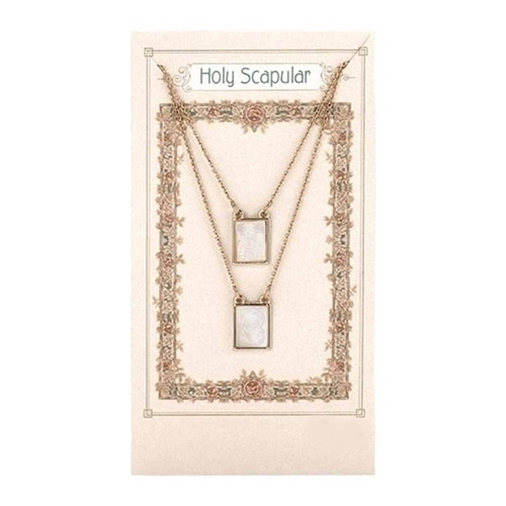 mother of pearl scapular necklace