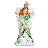 Irish Angel Glass Ornament