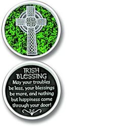 Irish Celtic Cross Enamel Pocket Coin