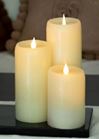 Ivory LED Wax Pillar Candle with Remote