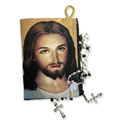 Jesus Christ Image Icon Tapestry Rosary Pouch 5 3/8" x 4"