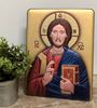Jesus Christ Pantocrator 13" Orthodox Icon with Wood Back
