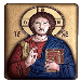 Jesus Christ Pantocrator 5.5" Orthodox Icon with Wood Back