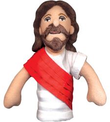 A Jesus magnetic finger puppet! On your finger, its a puppet; on your fridge, its a magnet! Approx. 4" tall.