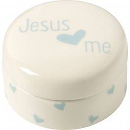 Jesus Loves Me-Boy Ceramic Trinket Box