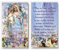 Jesus & Mary Hearts 2.5" x 4.5" Laminated Prayer Card
