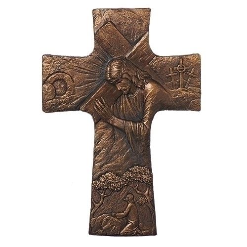 Jesus Stations of the Cross 17" Resin Wall Cross