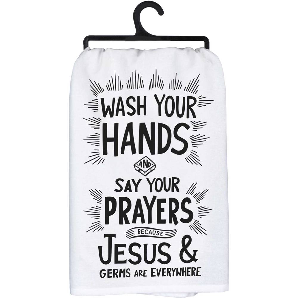 Jesus and Germs Dish Towel