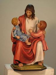 Jesus with Two Children Statue 