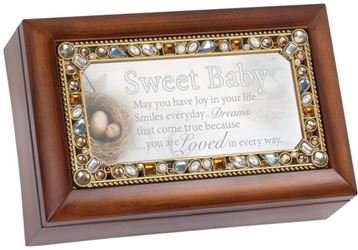 Jeweled Petite Silver Music Box, Sweet Baby Plays: You Light Up My Life