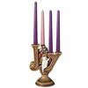 Joy Nativity Advent Candle Holder, Fleur De Lis Pattern