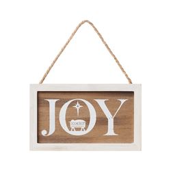 Joy White Framed Ornament