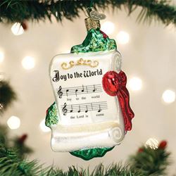 Hand painted ornament from Germany.  Joy to the World Glass Ornament 