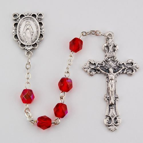 July / Ruby 6mm Rosary