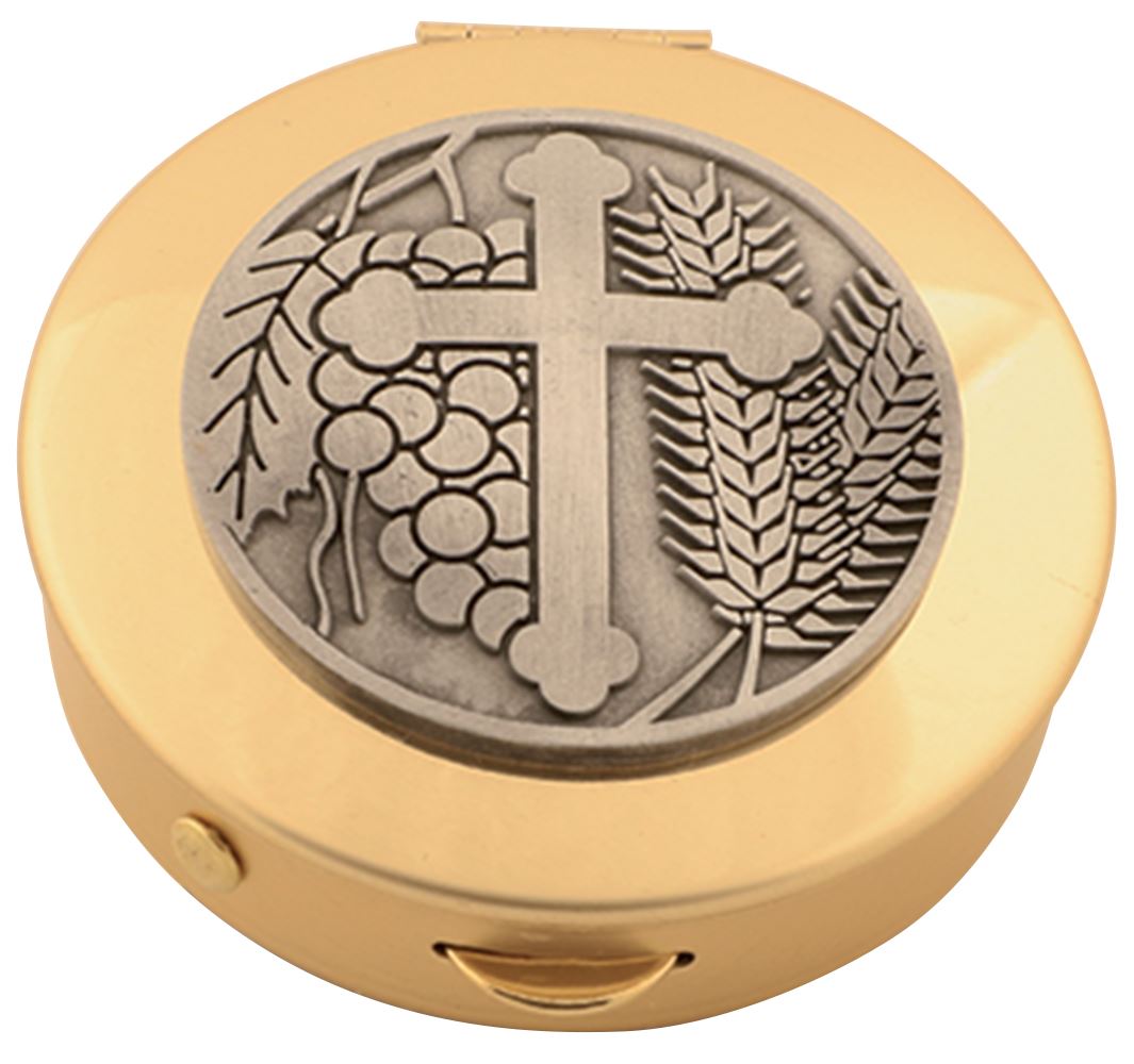 K127-8 Pyx with Cross And Grapes