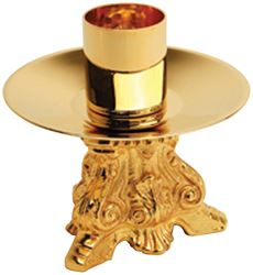 K841 Altar Candlestick - Brass Gold Plate