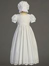 'Kayla' Cotton Embroidered Christening Gown