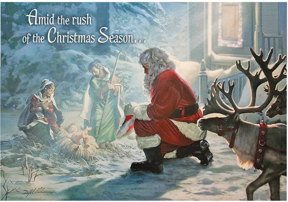 Kneeling Santa Boxed Christmas Cards