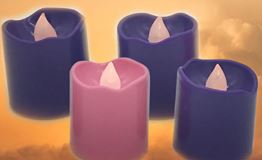 LED Advent Votives 2 Inches Tall, Pack of 4 Comes with Battery