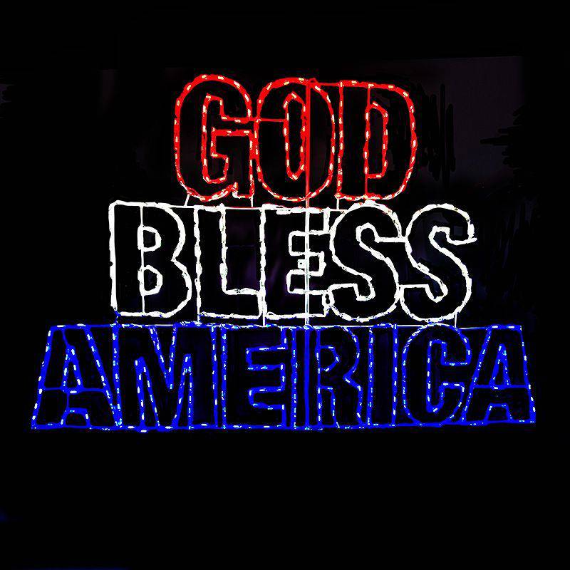 LED God Bless America Words