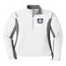 Ladies White/Grey Quarter Zip Pullover with Embroidered QAS Logo 