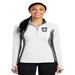 Ladies White/Grey Quarter Zip Pullover with Embroidered QAS Logo - PTQAS854W