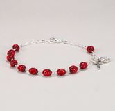 Ladybug Bead Rosary Bracelet