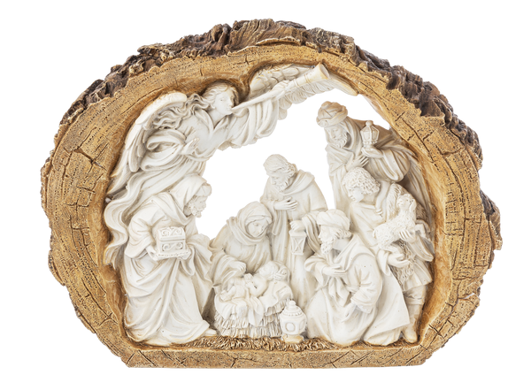 Large Nativity in Wood Figurine