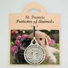 Large Pewter St. Francis Pet Medal "Protect My Pet"