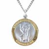 St. Christopher Large Two Tone Medal on 24" Chain