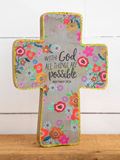With God All Things Are Possible Wood Cross