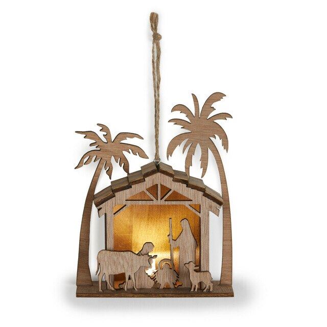 Laser Cut Wood Nativity Ornament