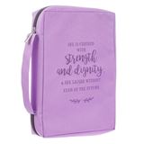 Lavender Strength and Dignity Bible Cover