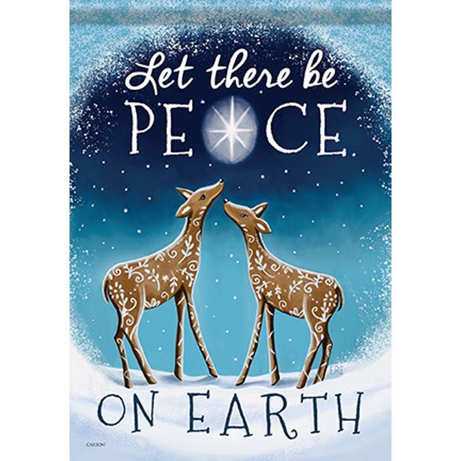 Let There Be Peace on Earth with Deer Garden Flag