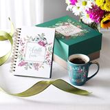 Let Your Faith Be Bigger Than Your Fear Journal and Mug Boxed Gift Set for Women