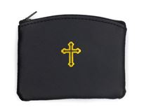 Large Black Leather Rosary Pouch