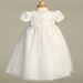 Lillian Embroidered Bodice and Tulle Skirt Christening Gown - PT10884