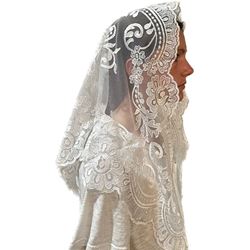 Lily White Lace Chapel Veil from Spain