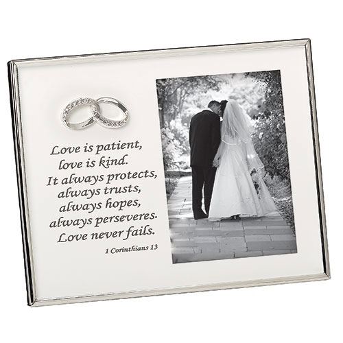 Love Is Patient 7" Wedding Frame, Holds 4x6 Photo
