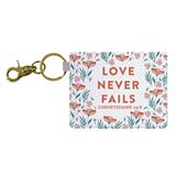 Love Never Fails ID Case Keychain