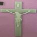 Luminous Plastic Wood Grained 8" Crucifix - 13472