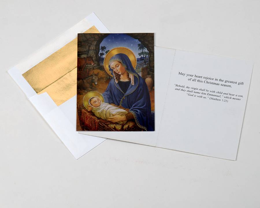 Madonna & Child Deluxe Boxed Christmas Cards, 15 Cards with 16 Gold ...