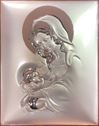 Madonna & Child Silver Plaque from Italy, 9.5"