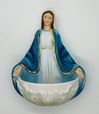 Our Lady of Grace 6" Alabaster Holy Water Font from Italy