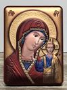 Madonna and Child Our Lady of Smolensk Hodigitria 2.5" Standing Orthodox Icon with Wood Back