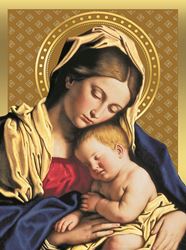 Madonna and Child Boxed Christmas Card for Priest to Send 50/Box
